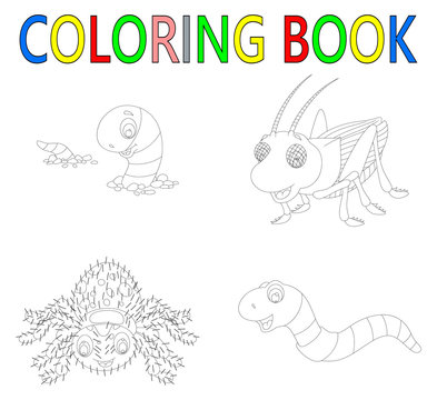 coloring book with insect collection