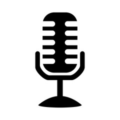 retro microphone  icon over white background. vector illustration