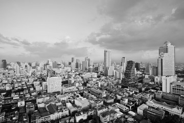 black and white bangkok city