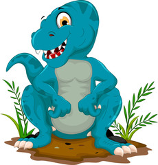 cute tyrannosaurus cartoon sitting