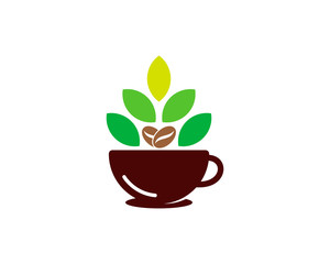 Fototapeta na wymiar Green Coffee Logo Design Template