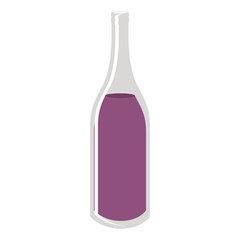 wine bottle container liquor drink icon over white background. vector illustration