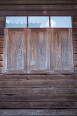 Old Thai style wooden window.