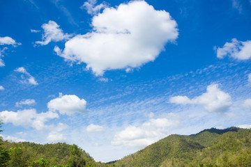Landscape of mountain and sky.