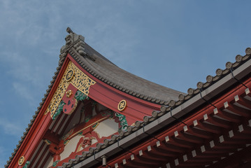 Fototapeta na wymiar rooftop of sensoji temple at asakusa Tokyo, japan