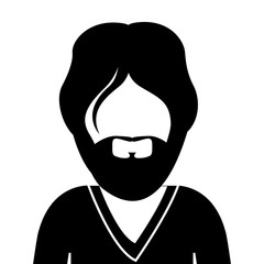 avatar male man social user icon over white background. vector illustration