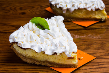 slice of pie with white frosting