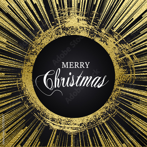&quot;Merry Christmas gold glittering lettering design. Vector illustration