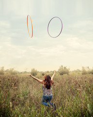 Beautiful girl with hula hoop © allvision