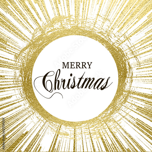 &quot;Merry Christmas gold glittering lettering design. Vector illustration&quot; Stock image and royalty