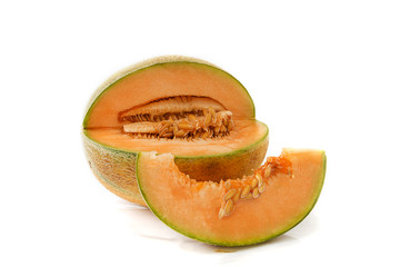Orange melon isolated on white background