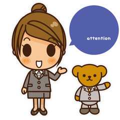 オンナノコ 制服スーツ(グレー) 左手