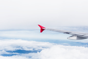 Fototapeta premium View of clouds from a airplane window.