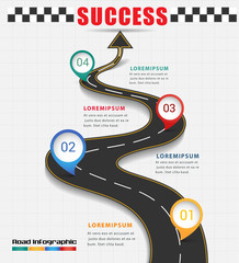 Arrow road navigate to success concept.can used for banner,infographic,data,presentation business,chart,sign,brochure,leaflet ,web.business success concept,Vector illustration.
