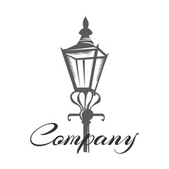 Old street lamp logo