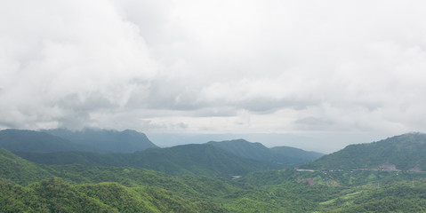 Fog on the top of moutain