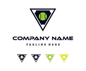 Triangle Tennis Ball Icon Logo