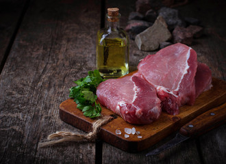 Raw fresh beef steak
