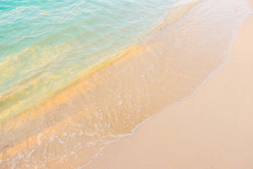 Beautiful tropical Maldives island with white sandy beach and se