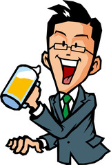 ビールを飲む男性