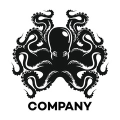 Fototapeta premium Black octopus logo