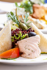 Lunch dish Salmon appetizer