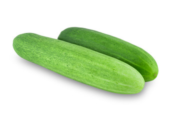 Cucumber sliced isolated on white background