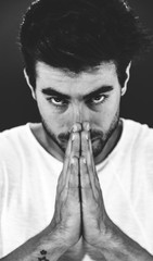 Young and attractive blonde man studio portrait