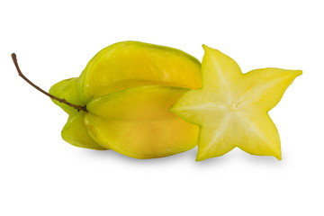Fototapeta premium Sliced averrhoa carambola isolated on white background