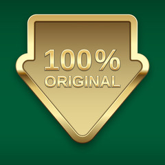100% original golden badge, vector.