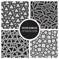 Vector Seamless BW Pattern Collection 00