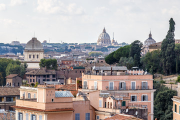 Fototapeta premium View from the Palatine hill at Rome and the dome of St. Peter
