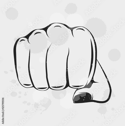 Download "Female Fist in vintage style. Vector illustration." Stock ...