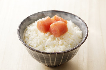 たらことご飯　Cod roe and rice