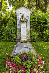 Grave of composer Johannes Brahms in Cemetery in Vienna