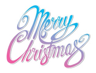 Obraz premium Vector inscription Merry Christmas. Cover title. Drawing by hand. Lettering. The words. Letters. Capital letters. Doodle.