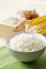 炊きたてのご飯　Japanese rice