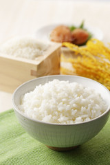 炊きたてのご飯　Japanese rice