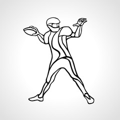 Abstract american football player