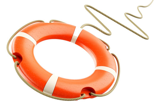 Red lifebuoy ring isolated