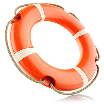 Red lifebuoy ring isolated