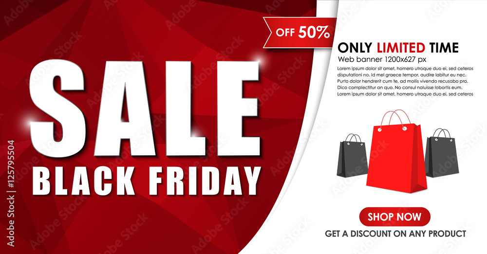 Poster design of web banner for sales on black friday