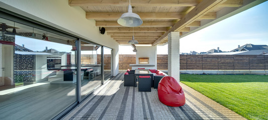 Terrace of modern country house 