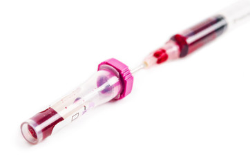 Blood Sample for test in tube.