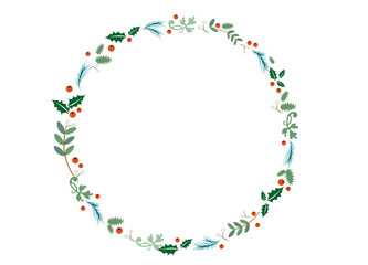 Ein Immergrüner Kranz aus Stechpalmen,Misteln und Tannengrün