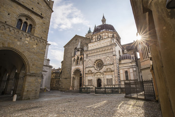 Bergamo cappella colleoni near piazza vecchia - obrazy, fototapety, plakaty