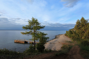 Sunrise on the lake Baikal, Irkutsk region, Russia