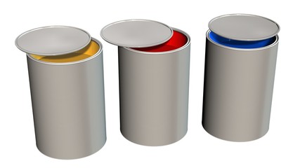 Metal paint bucket with colorful colors for painting