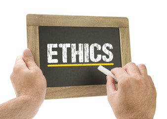 Ethics / Hand writing on chalkboard