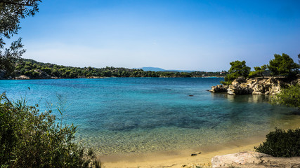 Beautiful Beach With Turquoise Water, Sithonia, Halkidiki, Greece